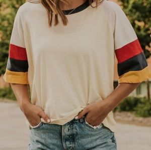 Roolee color block sleeve tee